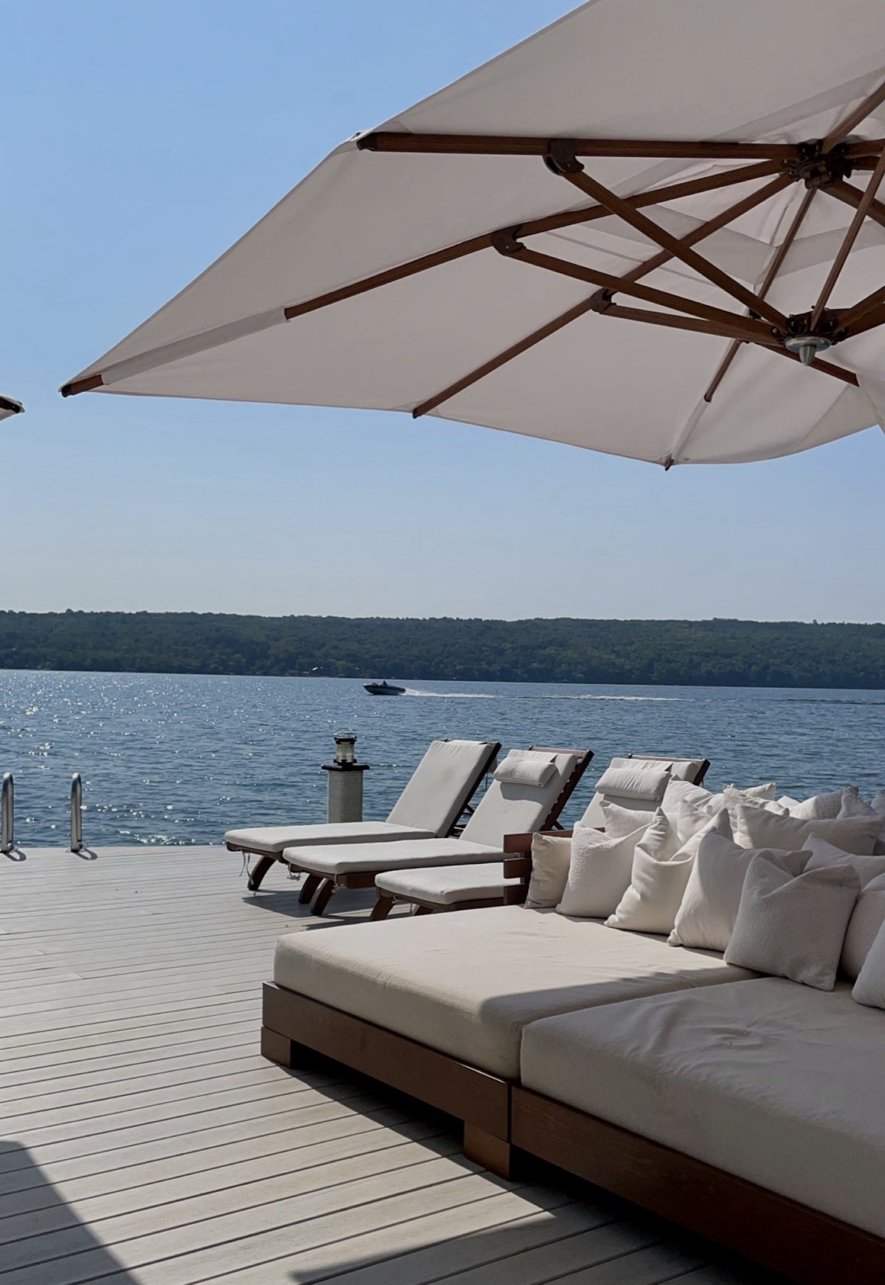 Lake deck seating